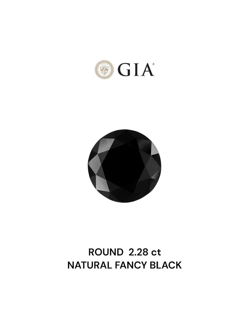 Loose Diamond - ROUND 2.28ct Fancy Black VVS2: Loose Diamond - ROUND 2.28ct Fancy Black VVS2 Source: Natural Shape: ROUND Carats: 2.28 Color: Fancy Black Certification: GIA Video: