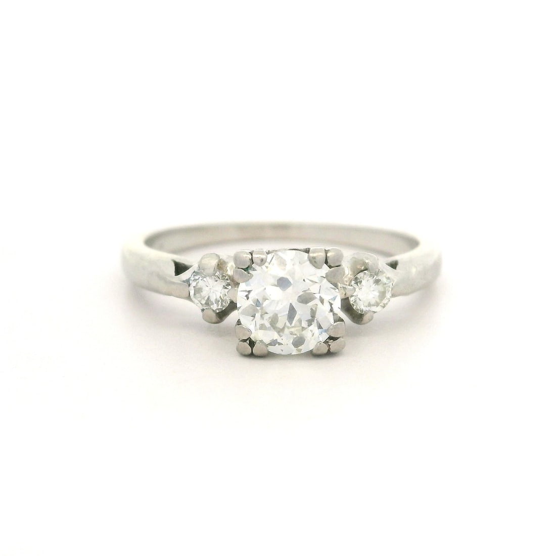 Antique Platinum 0.68ctw Old European Cut Diamond Solitaire Ring: Antique Platinum 0.68ctw Old European Cut Diamond Solitaire Ring This exquisite antique engagement ring features a stunning 0.68 carat total weight of diamonds, highlighting a prominent Old European C