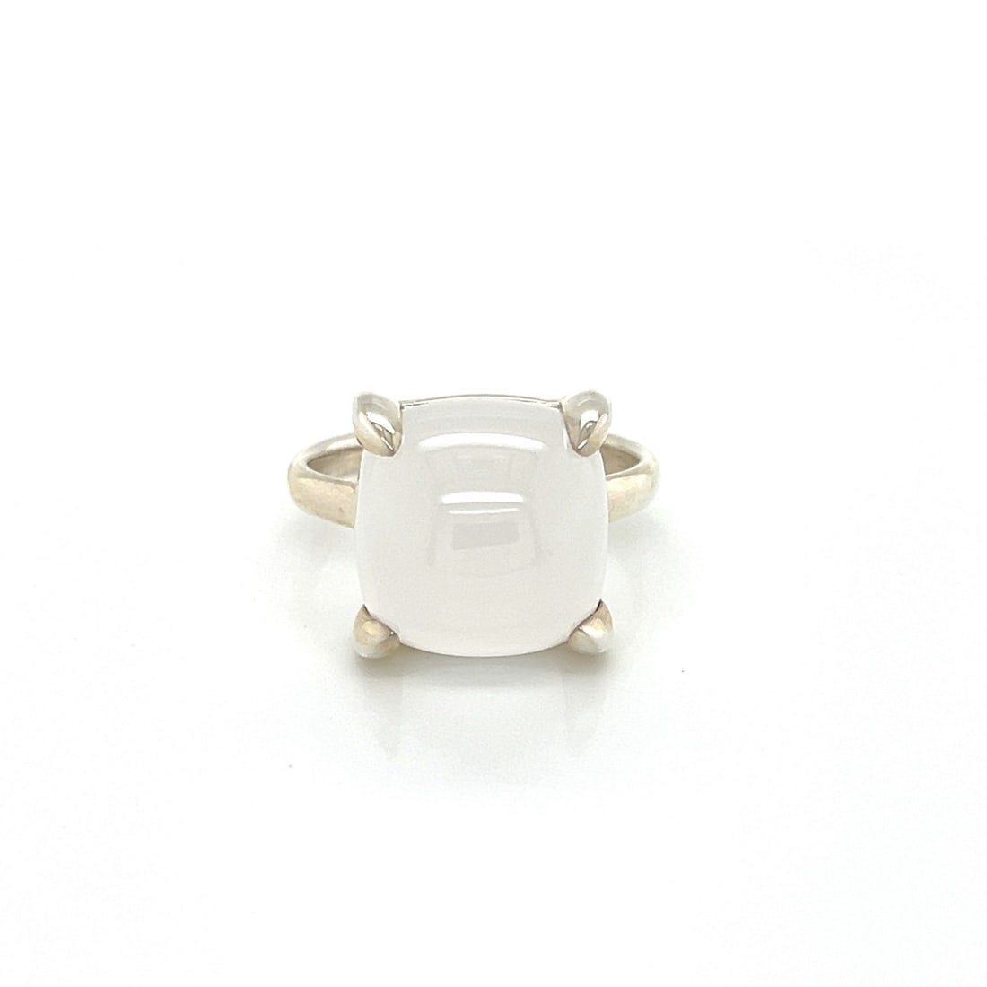 Sterling Silver Ring with Milky Quartz Cabochon from Tiffany Picasso Sugar Stacks Size 6: Sterling Silver Ring with Milky Quartz Cabochon from Tiffany Picasso Sugar Stacks Size 6 This authentic Tiffany & Co. Paloma Picasso Sugar Stack ring is crafted in sterling silver and features a lumin