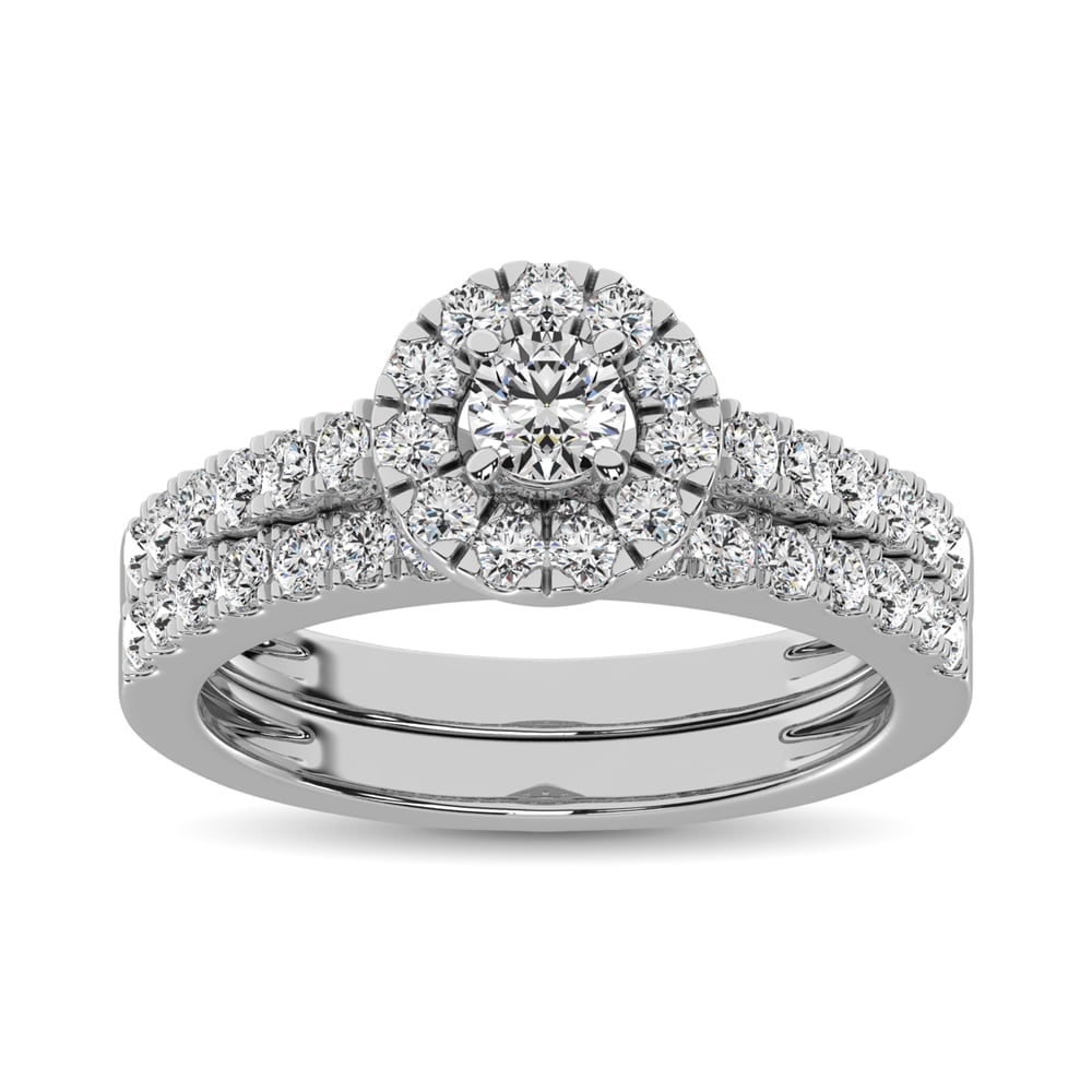 10K White Gold 1 Ct.Tw. Diamond Fashion Ring: 10K White Gold 1 Ct.Tw. Diamond Fashion Ring This glamorous Fashion Ring is available in 10K White Gold. There are 40 round diamonds with a total carat weight of 1 Ct.Tw. set in a prong setting. 10k W