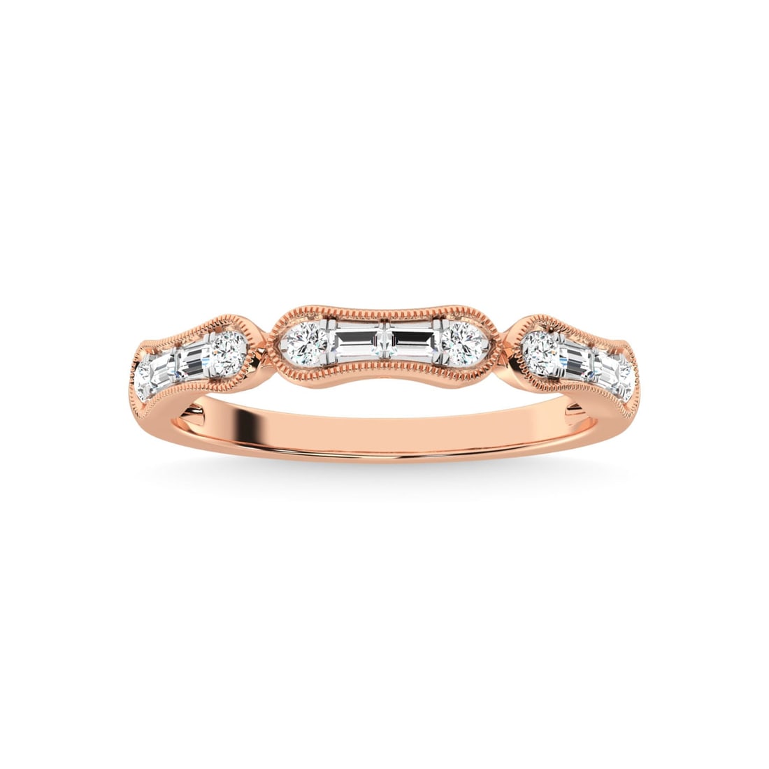 14K Rose Gold Diamond 1/4 Ct.Tw. Anniversary Ring: 14K Rose Gold Diamond 1/4 Ct.Tw. Anniversary Ring 14k Rose Gold Stone Color: G-h Stone Clarity: Si3 Each ring is presented in standard size 6.5. Complimentary resizing is available between sizes 510 (