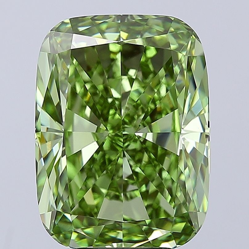 Loose Diamond - CUSHION MODIFIED 7.06ct Fancy Vivid Green VS1: Loose Diamond - CUSHION MODIFIED 7.06ct Fancy Vivid Green VS1 Source: This is a real non-mined Diamond that has been grown in a lab Shape: CUSHION MODIFIED Carats: 7.06 Color: Fancy Vivid Green Certif