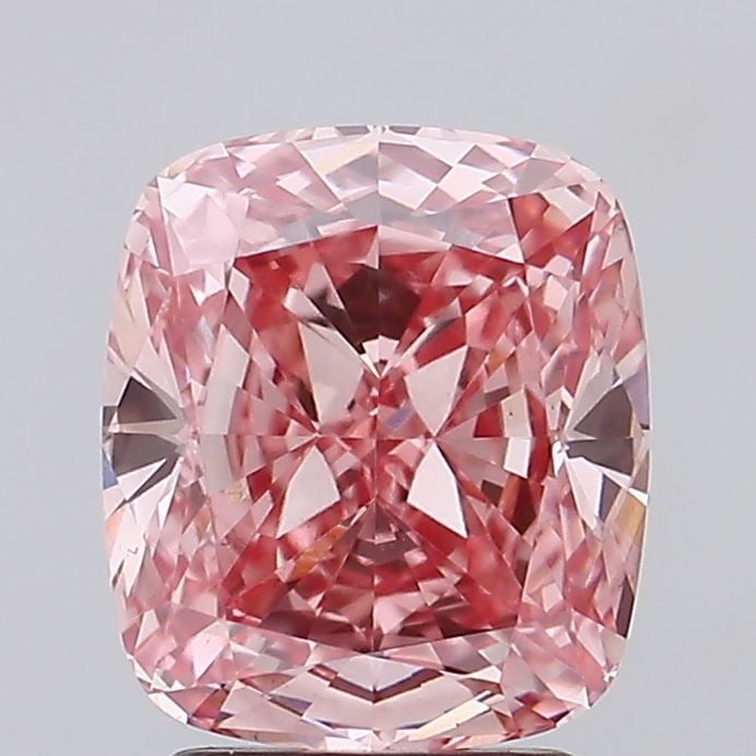 Loose Diamond - CUSHION MODIFIED 2.6ct Fancy Vivid Pink VS1: Loose Diamond - CUSHION MODIFIED 2.6ct Fancy Vivid Pink VS1 Source: This is a real non-mined Diamond that has been grown in a lab Shape: CUSHION MODIFIED Carats: 2.6 Color: Fancy Vivid Pink Certificat