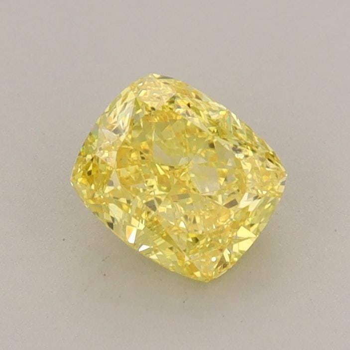 Loose Diamond - CUSHION MODIFIED 0.71ct Fancy Vivid Yellow VVS2: Loose Diamond - CUSHION MODIFIED 0.71ct Fancy Vivid Yellow VVS2 Source: This is a real non-mined Diamond that has been grown in a lab Shape: CUSHION MODIFIED Carats: 0.71 Color: Fancy Vivid Yellow Cer