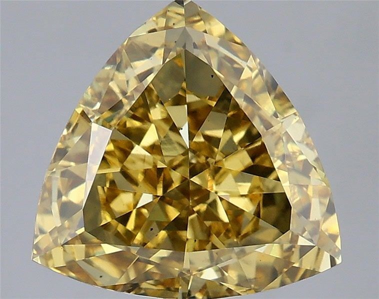 Loose Diamond - TRIANGULAR 4.09ct Fancy Vivid Yellow VS2: Loose Diamond - TRIANGULAR 4.09ct Fancy Vivid Yellow VS2 Source: This is a real non-mined Diamond that has been grown in a lab Shape: TRIANGULAR Carats: 4.09 Color: Fancy Vivid Yellow Certification: I