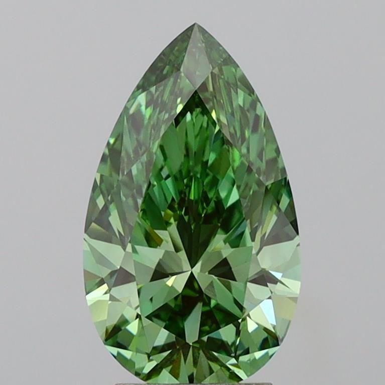 Loose Diamond - PEAR 3.58ct Fancy Vivid Green VS1: Loose Diamond - PEAR 3.58ct Fancy Vivid Green VS1 Source: This is a real non-mined Diamond that has been grown in a lab Shape: PEAR Carats: 3.58 Color: Fancy Vivid Green Certification: IGI Video: