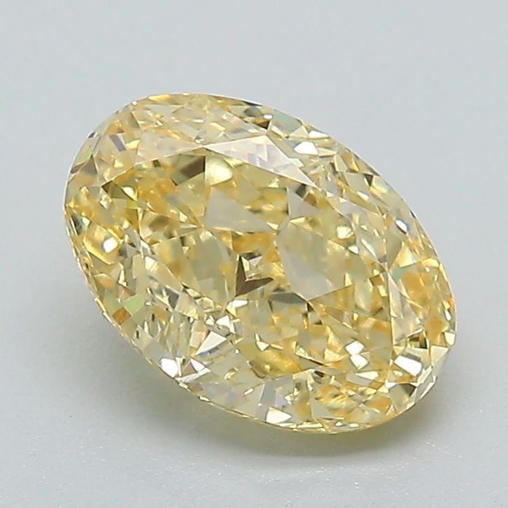 Loose Diamond - OVAL 1.54ct Fancy Vivid Yellow VVS2: Loose Diamond - OVAL 1.54ct Fancy Vivid Yellow VVS2 Source: This is a real non-mined Diamond that has been grown in a lab Shape: OVAL Carats: 1.54 Color: Fancy Vivid Yellow Certification: IGI Video: