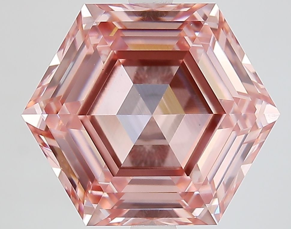 Loose Diamond - HEXAGONAL 5.11ct Fancy Intense Pink VS1: Loose Diamond - HEXAGONAL 5.11ct Fancy Intense Pink VS1 Source: This is a real non-mined Diamond that has been grown in a lab Shape: HEXAGONAL Carats: 5.11 Color: Fancy Intense Pink Certification: IGI