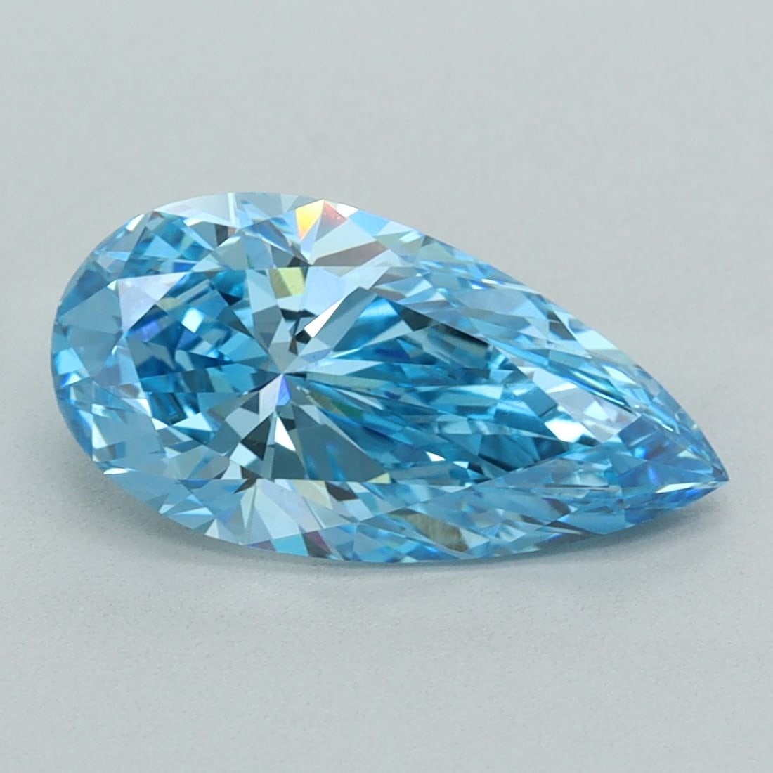 Loose Diamond - PEAR 2.5ct Fancy Vivid Blue VS1: Loose Diamond - PEAR 2.5ct Fancy Vivid Blue VS1 Source: This is a real non-mined Diamond that has been grown in a lab Shape: PEAR Carats: 2.5 Color: Fancy Vivid Blue Certification: IGI Video: Video