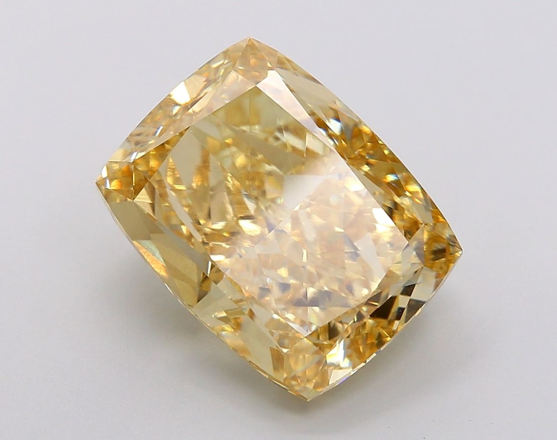 Loose Diamond - CUSHION MODIFIED 10.0ct Fancy Intense Yellow VVS2: Loose Diamond - CUSHION MODIFIED 10.0ct Fancy Intense Yellow VVS2 Source: This is a real non-mined Diamond that has been grown in a lab Shape: CUSHION MODIFIED Carats: 10.0 Color: Fancy Intense Yellow