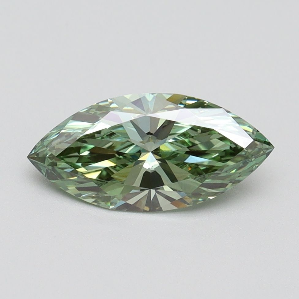 Loose Diamond - MARQUISE 1.0ct Fancy Vivid Green VVS2: Loose Diamond - MARQUISE 1.0ct Fancy Vivid Green VVS2 Source: This is a real non-mined Diamond that has been grown in a lab Shape: MARQUISE Carats: 1.0 Color: Fancy Vivid Green Certification: IGI Vide