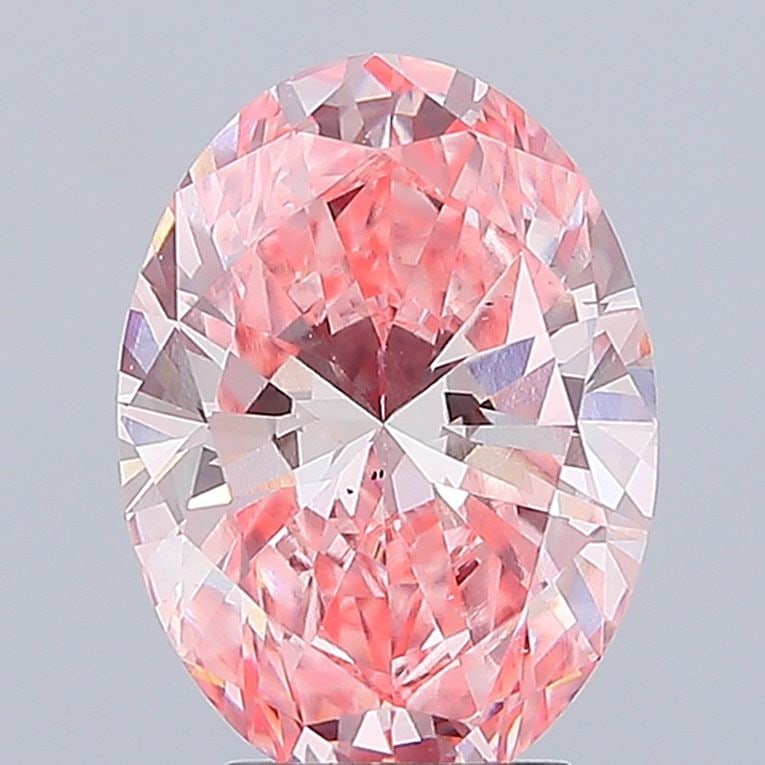 Loose Diamond - OVAL 4.13ct Fancy Vivid Pink VS2: Loose Diamond - OVAL 4.13ct Fancy Vivid Pink VS2 Source: This is a real non-mined Diamond that has been grown in a lab Shape: OVAL Carats: 4.13 Color: Fancy Vivid Pink Certification: IGI Video: