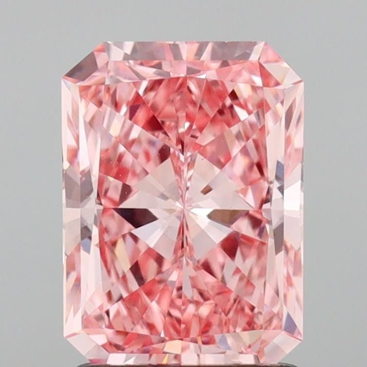 Loose Diamond - RADIANT 1.49ct Fancy Vivid Pink VS1: Loose Diamond - RADIANT 1.49ct Fancy Vivid Pink VS1 Source: This is a real non-mined Diamond that has been grown in a lab Shape: RADIANT Carats: 1.49 Color: Fancy Vivid Pink Certification: IGI Video: