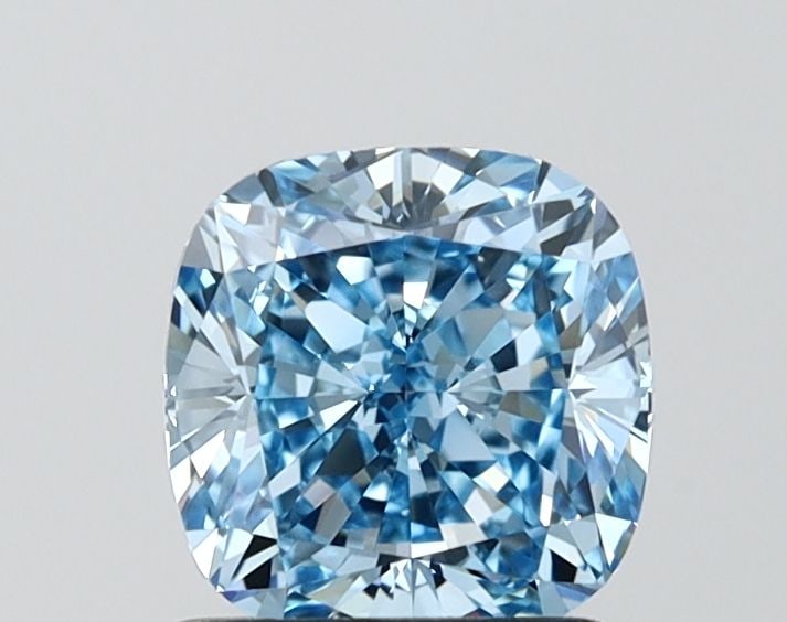 Loose Diamond - CUSHION MODIFIED 1.52ct Fancy Vivid Blue VVS1: Loose Diamond - CUSHION MODIFIED 1.52ct Fancy Vivid Blue VVS1 Source: This is a real non-mined Diamond that has been grown in a lab Shape: CUSHION MODIFIED Carats: 1.52 Color: Fancy Vivid Blue Certifi
