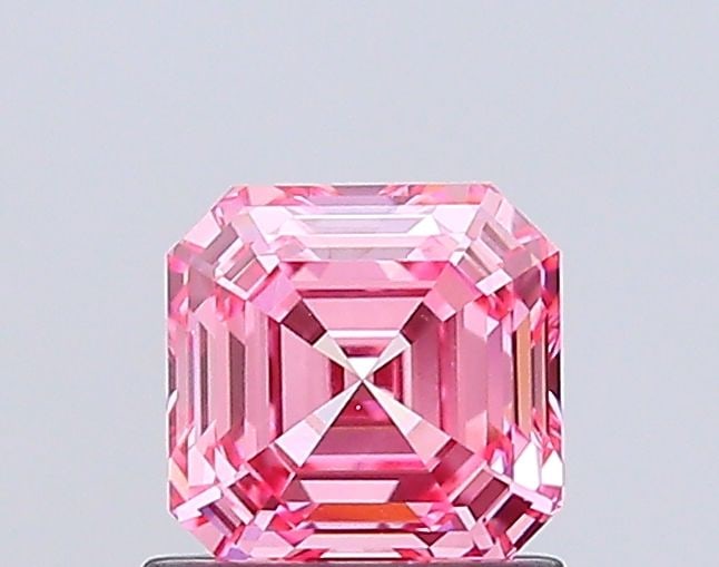Loose Diamond - ASSCHER 1.05ct Fancy Vivid Pink VVS2: Loose Diamond - ASSCHER 1.05ct Fancy Vivid Pink VVS2 Source: This is a real non-mined Diamond that has been grown in a lab Shape: ASSCHER Carats: 1.05 Color: Fancy Vivid Pink Certification: IGI Video: