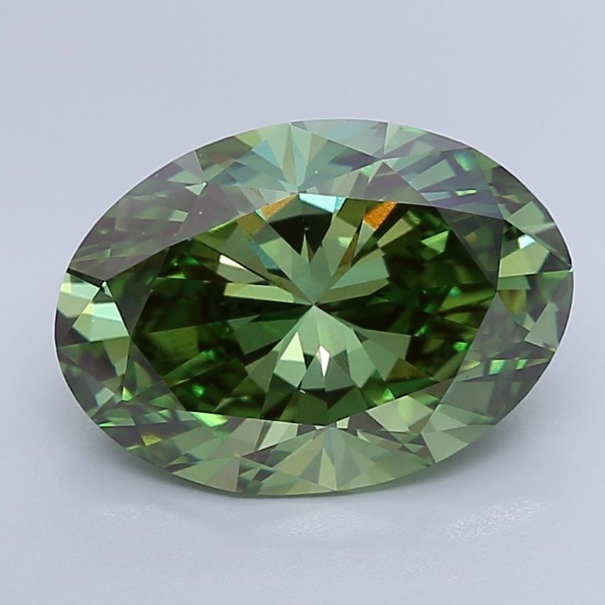 Loose Diamond - OVAL 6.0ct Fancy Vivid Green VS1: Loose Diamond - OVAL 6.0ct Fancy Vivid Green VS1 Source: This is a real non-mined Diamond that has been grown in a lab Shape: OVAL Carats: 6.0 Color: Fancy Vivid Green Certification: IGI Video: