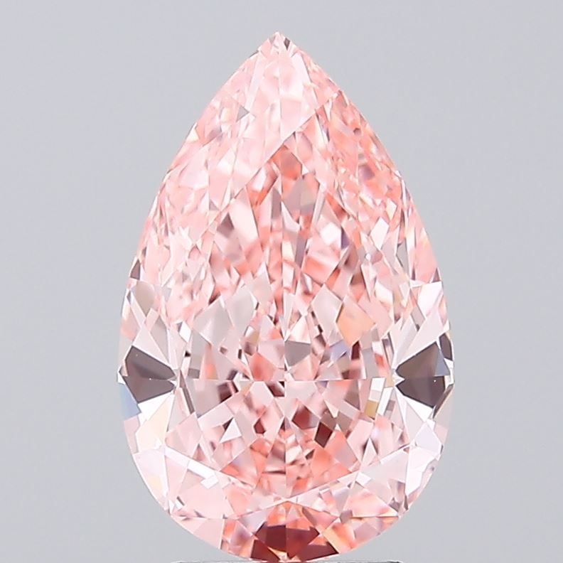 Loose Diamond - PEAR 4.08ct Fancy Vivid Pink VVS2: Loose Diamond - PEAR 4.08ct Fancy Vivid Pink VVS2 Source: This is a real non-mined Diamond that has been grown in a lab Shape: PEAR Carats: 4.08 Color: Fancy Vivid Pink Certification: IGI Video: