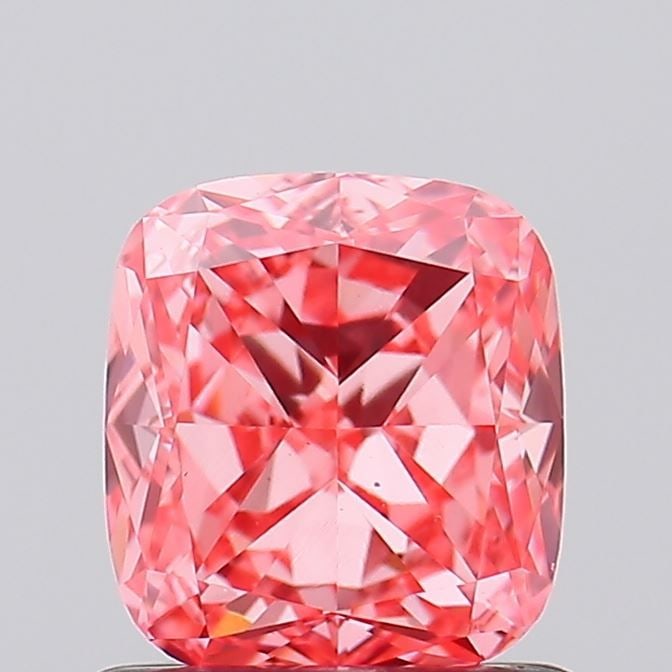 Loose Diamond - CUSHION BRILLIANT 0.95ct Fancy Vivid Pink VS1: Loose Diamond - CUSHION BRILLIANT 0.95ct Fancy Vivid Pink VS1 Source: This is a real non-mined Diamond that has been grown in a lab Shape: CUSHION BRILLIANT Carats: 0.95 Color: Fancy Vivid Pink Certif
