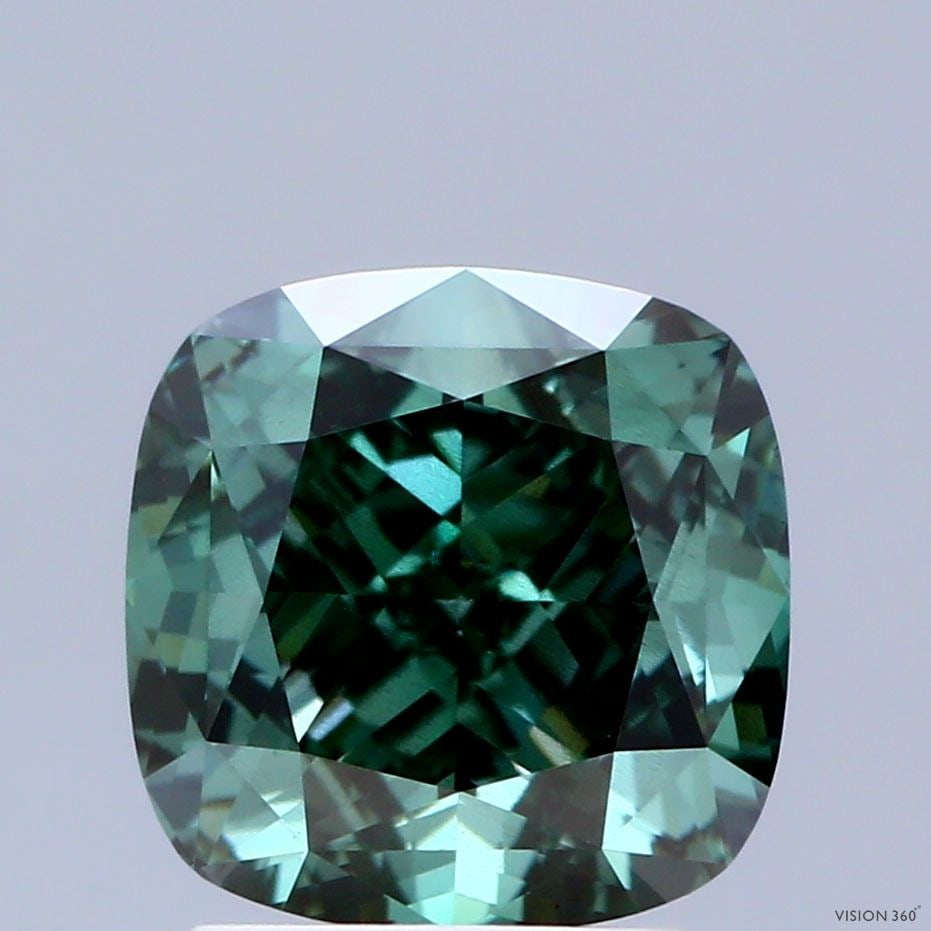 Loose Diamond - CUSHION MODIFIED 2.89ct Fancy Vivid Green SI1: Loose Diamond - CUSHION MODIFIED 2.89ct Fancy Vivid Green SI1 Source: This is a real non-mined Diamond that has been grown in a lab Shape: CUSHION MODIFIED Carats: 2.89 Color: Fancy Vivid Green Certif