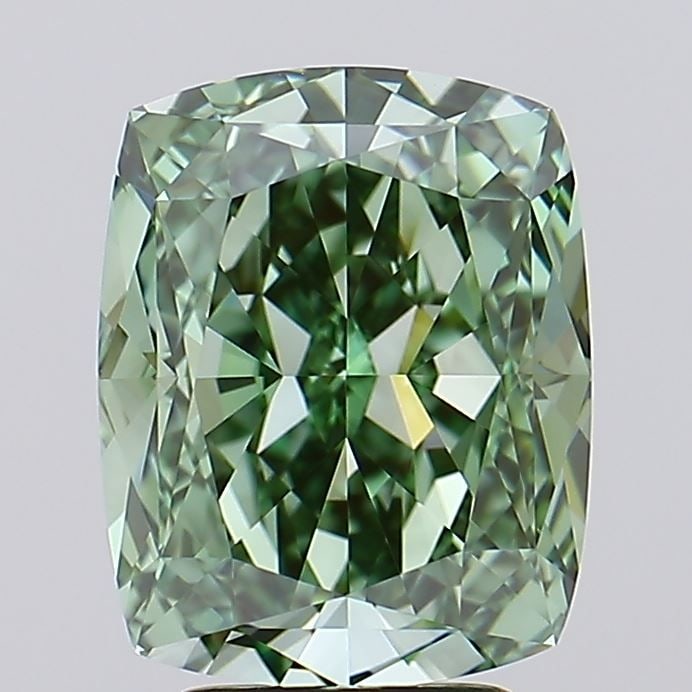Loose Diamond - CUSHION MODIFIED 5.03ct Fancy Vivid Green IF: Loose Diamond - CUSHION MODIFIED 5.03ct Fancy Vivid Green IF Source: This is a real non-mined Diamond that has been grown in a lab Shape: CUSHION MODIFIED Carats: 5.03 Color: Fancy Vivid Green Certifi