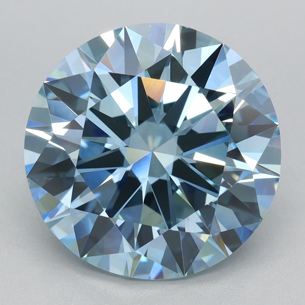 Loose Diamond - ROUND 4.0ct Fancy Vivid Blue VS1: Loose Diamond - ROUND 4.0ct Fancy Vivid Blue VS1 Source: This is a real non-mined Diamond that has been grown in a lab Shape: ROUND Carats: 4.0 Color: Fancy Vivid Blue Certification: IGI Video:
