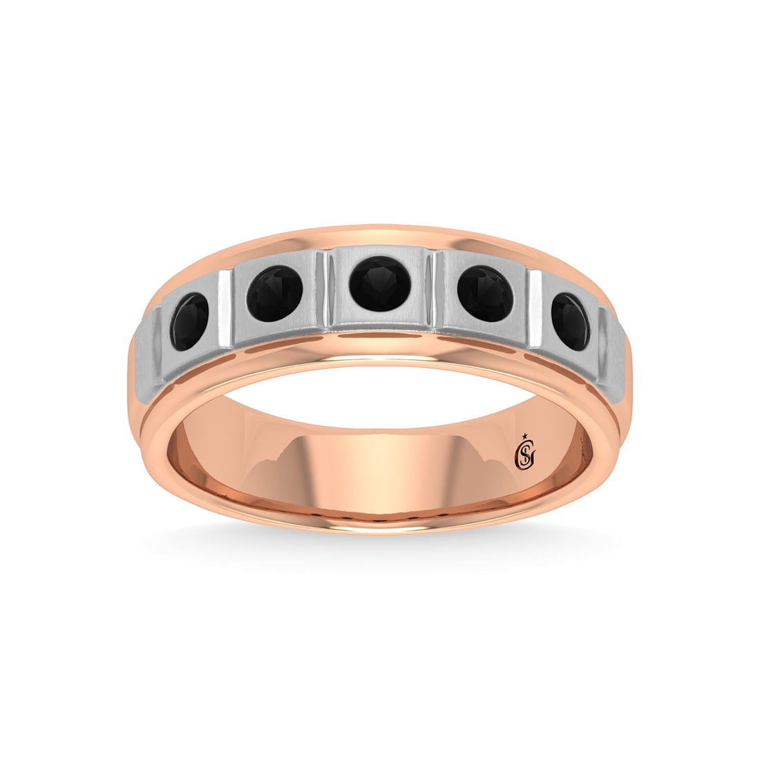 14K Rose Gold Diamond 1/2 Ct.Tw. With White Rhodium Facet Mens Machine Band: 14K Rose Gold Diamond 1/2 Ct.Tw. With White Rhodium Facet Mens Machine Band 14k Rose Gold Stone Color: G-h Stone Clarity: I1-i2 Each ring is presented in standard size 6.5. Complimentary resizing is a