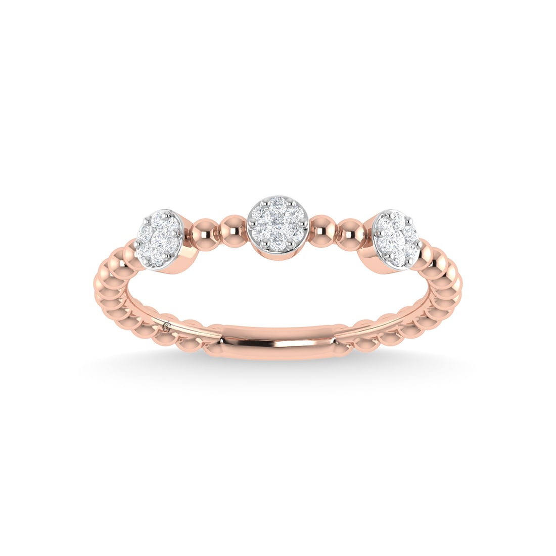 14K Rose Gold Diamond 1/8 Ct.Tw. Stackable Band: 14K Rose Gold Diamond 1/8 Ct.Tw. Stackable Band 14k Rose Gold Stone Color: G-h Stone Clarity: I1 Each ring is presented in standard size 6.5. Complimentary resizing is available between sizes 510 (in