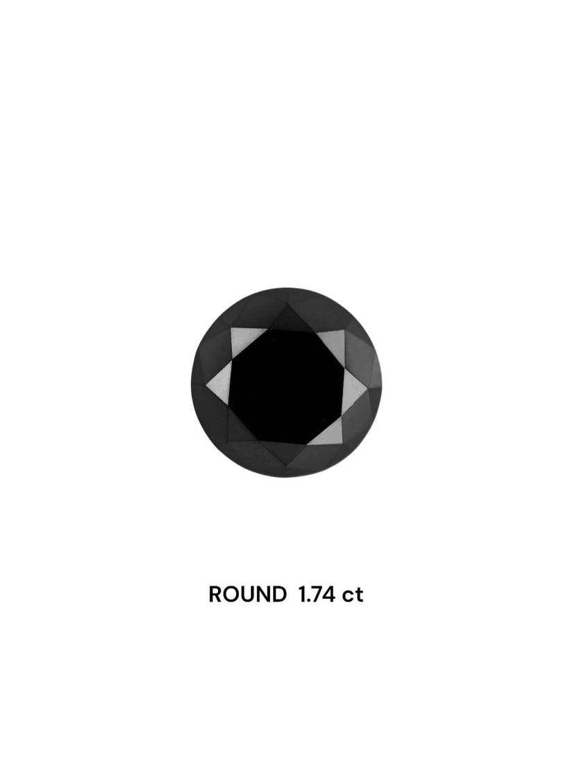 Loose Diamond - ROUND 1.74ct Black: Loose Diamond - ROUND 1.74ct Black Source: Natural Shape: ROUND Carats: 1.74 Color: Black Certification: IGI Video: