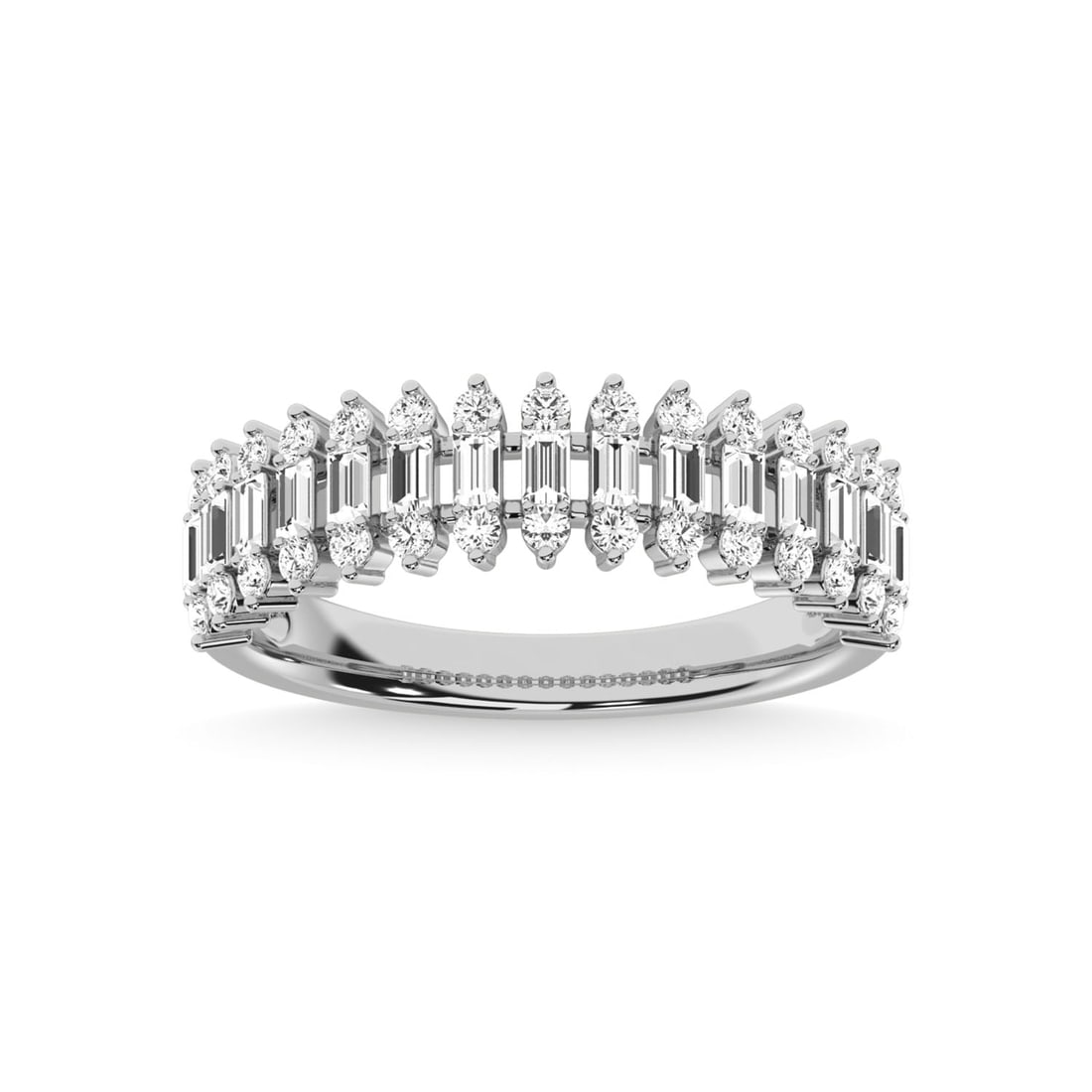 14K White Gold Diamond 1/2 Ct.Tw. Anniversary Ring: 14K White Gold Diamond 1/2 Ct.Tw. Anniversary Ring 14k White Gold Stone Color: G-h Stone Clarity: Si3 Each ring is presented in standard size 6.5. Complimentary resizing is available between sizes 510