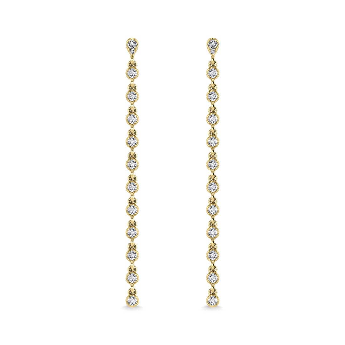 14K Yellow Gold Diamond 3/4 Ct.Tw. Dangle Earrings: 14K Yellow Gold Diamond 3/4 Ct.Tw. Dangle Earrings 14k Yellow Gold Stone Color: G-h Stone Clarity: I1-i2 PLEASE NOTE: Framed, Large, or heavy items do not have shipping costs included. The exact shipp
