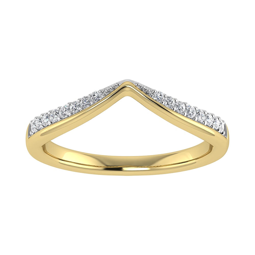 14K Yellow Gold 1/5 Ct.Tw. Diamond Chevron Band: 14K Yellow Gold 1/5 Ct.Tw. Diamond Chevron Band 14k Yellow Gold Stone Color: G-h Stone Clarity: I1 Each ring is presented in standard size 6.5. Complimentary resizing is available between sizes 510 (i