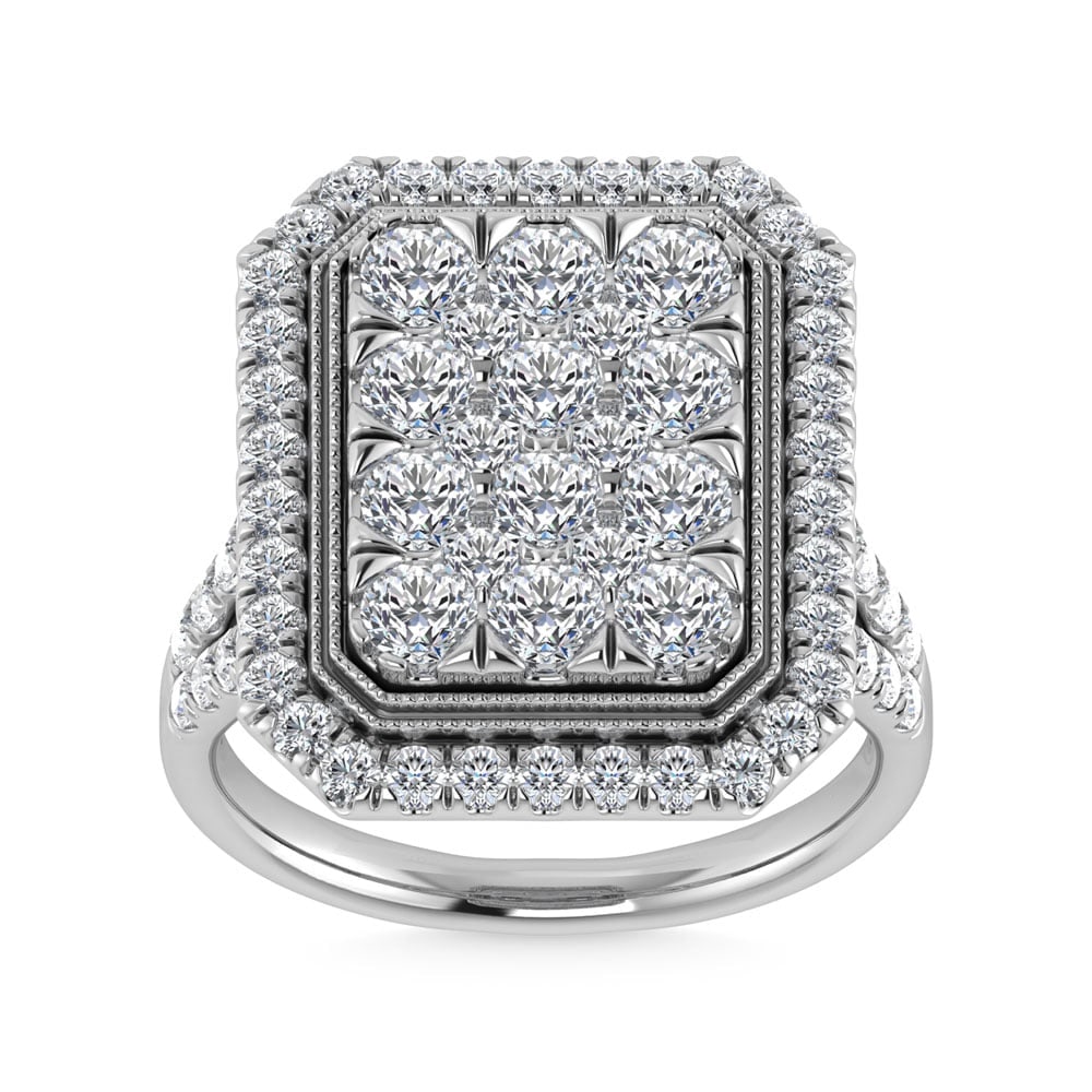 14K White Gold Diamond 2 3/4 Ct.Tw. Engagement Ring: 14K White Gold Diamond 2 3/4 Ct.Tw. Engagement Ring 14k White Gold Stone Color: G-h Stone Clarity: I1 Each ring is presented in standard size 6.5. Complimentary resizing is available between sizes 510