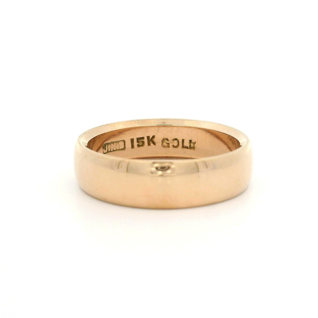 Antique Victorian 11k Rosey Yellow Gold 5.49mm Band Ring Size 7.5: Antique Victorian 11k Rosey Yellow Gold 5.49mm Band Ring Size 7.5 This exquisite antique Victorian band ring showcases a classic polished design in 11k rosey yellow gold, which has been tested and is