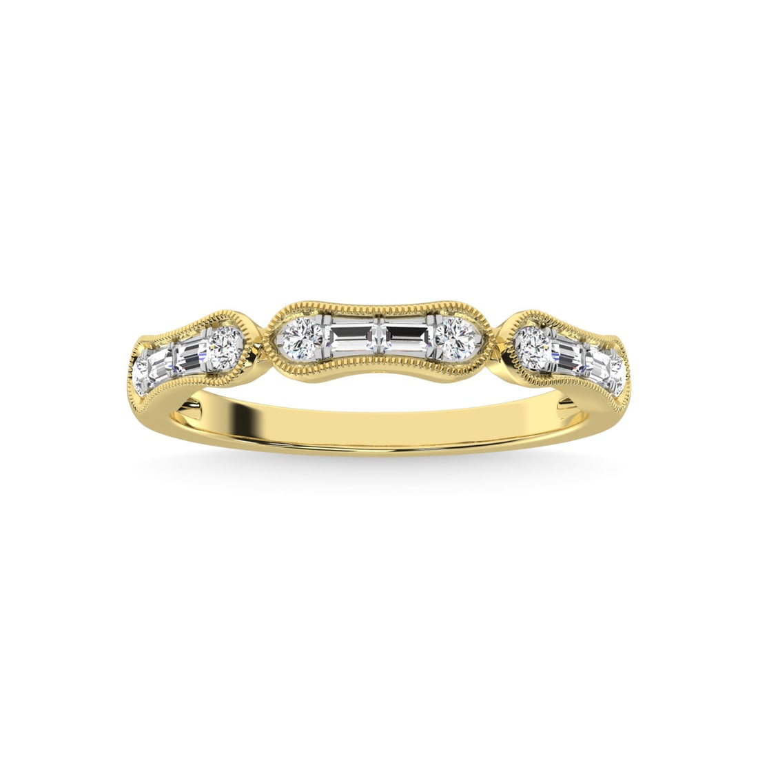14K Yellow Gold Diamond 1/4 Ct.Tw. Anniversary Ring: 14K Yellow Gold Diamond 1/4 Ct.Tw. Anniversary Ring 14k Yellow Gold Stone Color: G-h Stone Clarity: Si3 Each ring is presented in standard size 6.5. Complimentary resizing is available between sizes 5