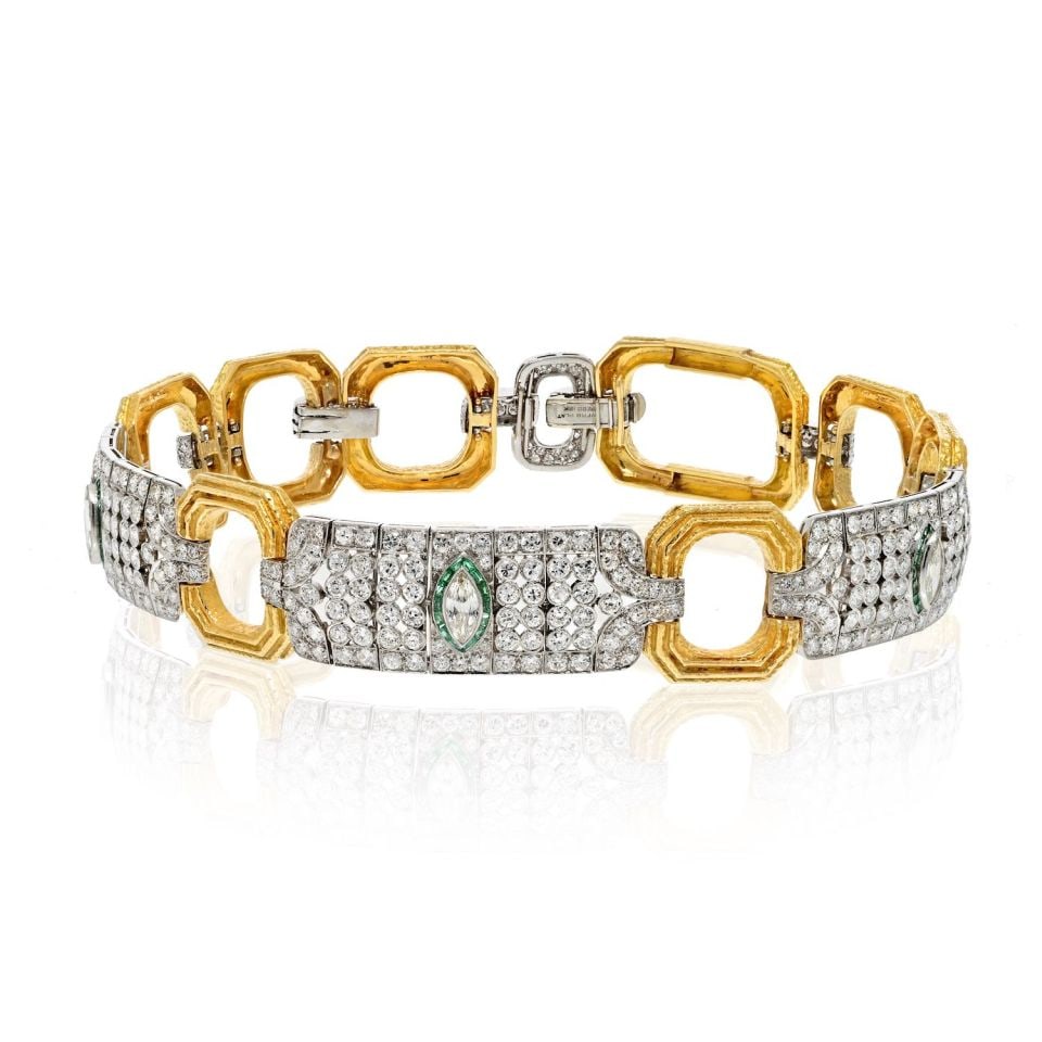 David Webb 25 Carat Diamond Collar Necklace in Platinum & 18K Yellow Gold: David Webb 25 Carat Diamond Collar Necklace in Platinum & 18K Yellow Gold This stunning David Webb collar necklace is a true statement piece, beautifully crafted from a blend of platinum and 18K yello