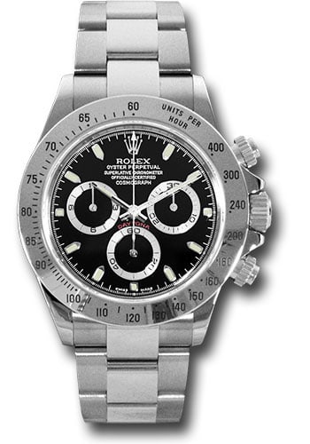 2016 Rolex Daytona 116520 Black Dial Oyster Bracelet New Style Card: 2016 Rolex Daytona 116520 Black Dial Oyster Bracelet New Style Card This Rolex Daytona features a black dial and is fitted with an Oyster bracelet. The watch comes with a fixed bezel and has the refer