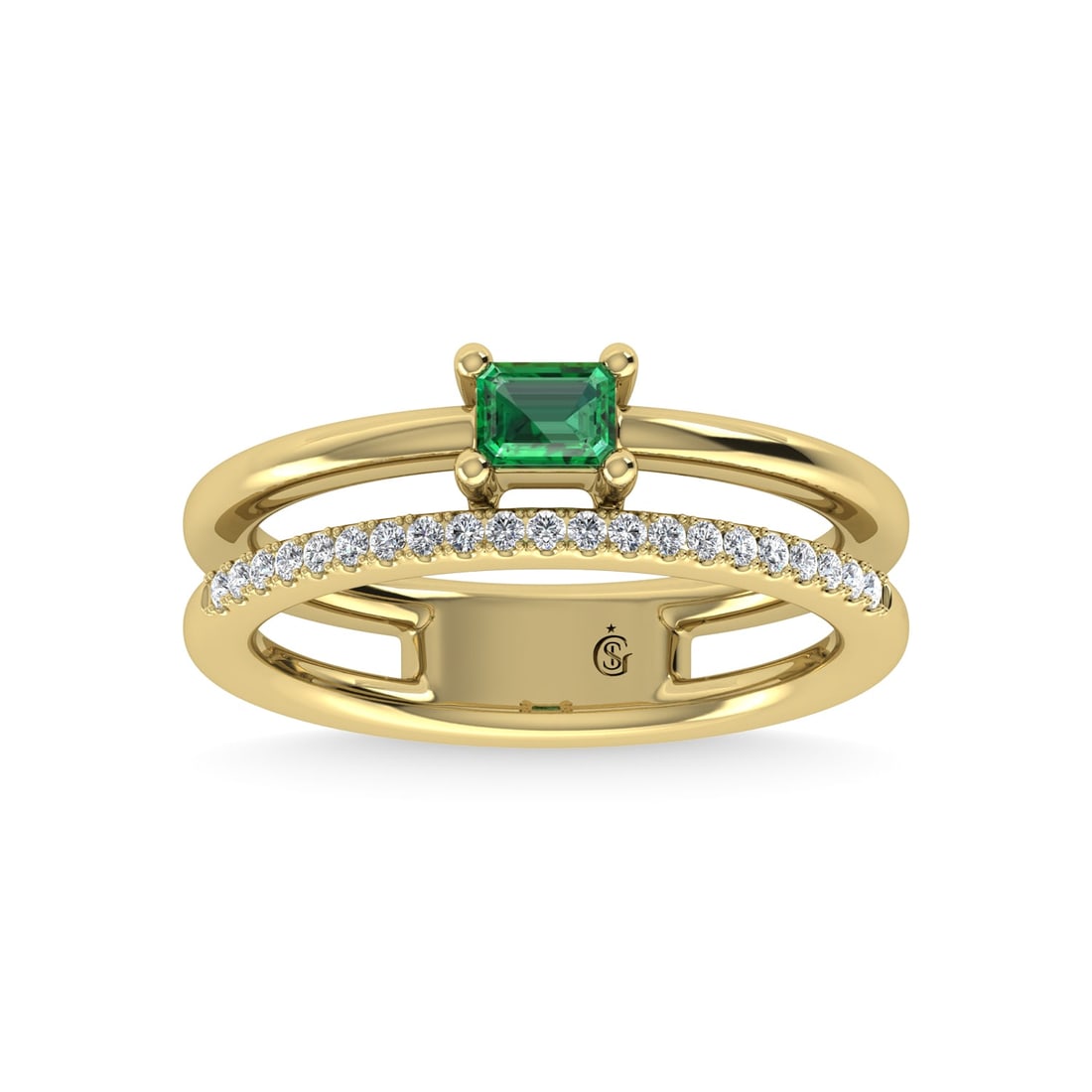 14K Yellow Gold Diamond and Emerald 1/3 Ct.Tw. Fashion Ring: 14K Yellow Gold Diamond and Emerald 1/3 Ct.Tw. Fashion Ring 14k Yellow Gold Stone Color: G-h Stone Clarity: I1-i2 Each ring is presented in standard size 6.5. Complimentary resizing is available betwe