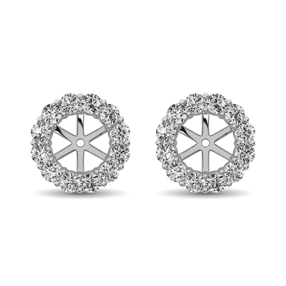 14K White Gold Diamond 1/3 Ct.Tw. Earrings Jacket: 14K White Gold Diamond 1/3 Ct.Tw. Earrings Jacket These stunning earrings are available in 14K White Gold. There are 14 round diamonds with a total carat weight of 1/3 Ct.Tw. set in a Prong setting. 1