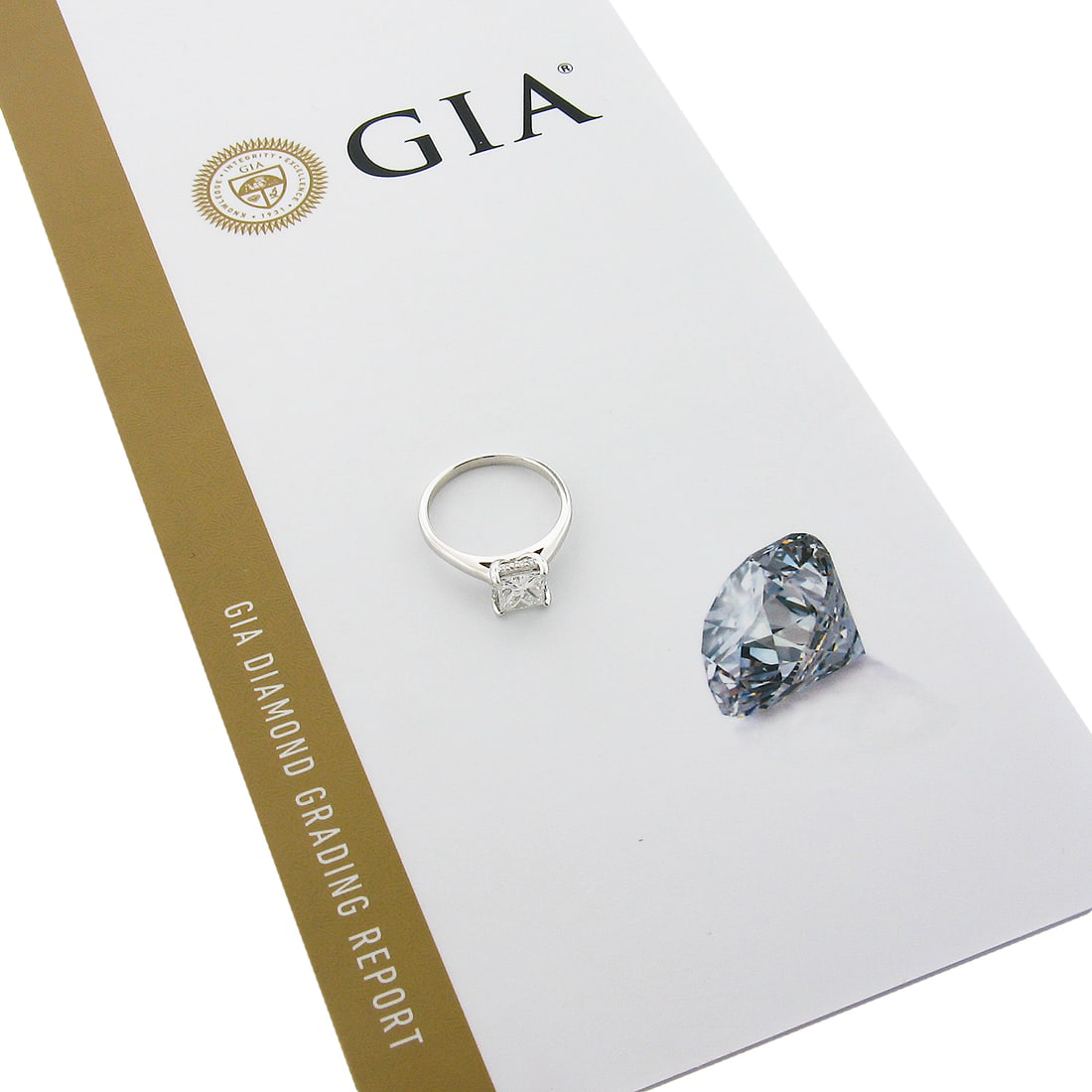 14k White Gold GIA Princess Cut Diamond Engagement Ring with Hidden Halo: 14k White Gold GIA Princess Cut Diamond Engagement Ring with Hidden Halo This exquisite engagement ring features a stunning 1.18 carat total weight of natural diamonds, highlighted by a GIA certified