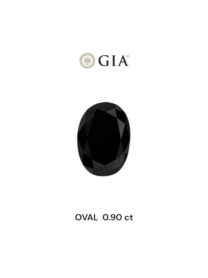 Loose Diamond - OVAL 0.9ct Fancy Black VVS2: Loose Diamond - OVAL 0.9ct Fancy Black VVS2 Source: Natural Shape: OVAL Carats: 0.9 Color: Fancy Black Certification: GIA Video: