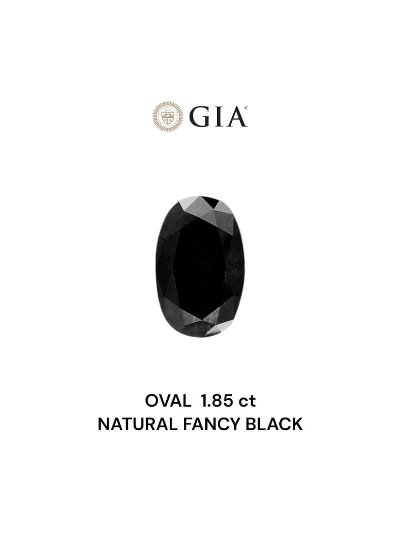Loose Diamond - OVAL 1.85ct Fancy Black VVS2: Loose Diamond - OVAL 1.85ct Fancy Black VVS2 Source: Natural Shape: OVAL Carats: 1.85 Color: Fancy Black Certification: GIA Video: