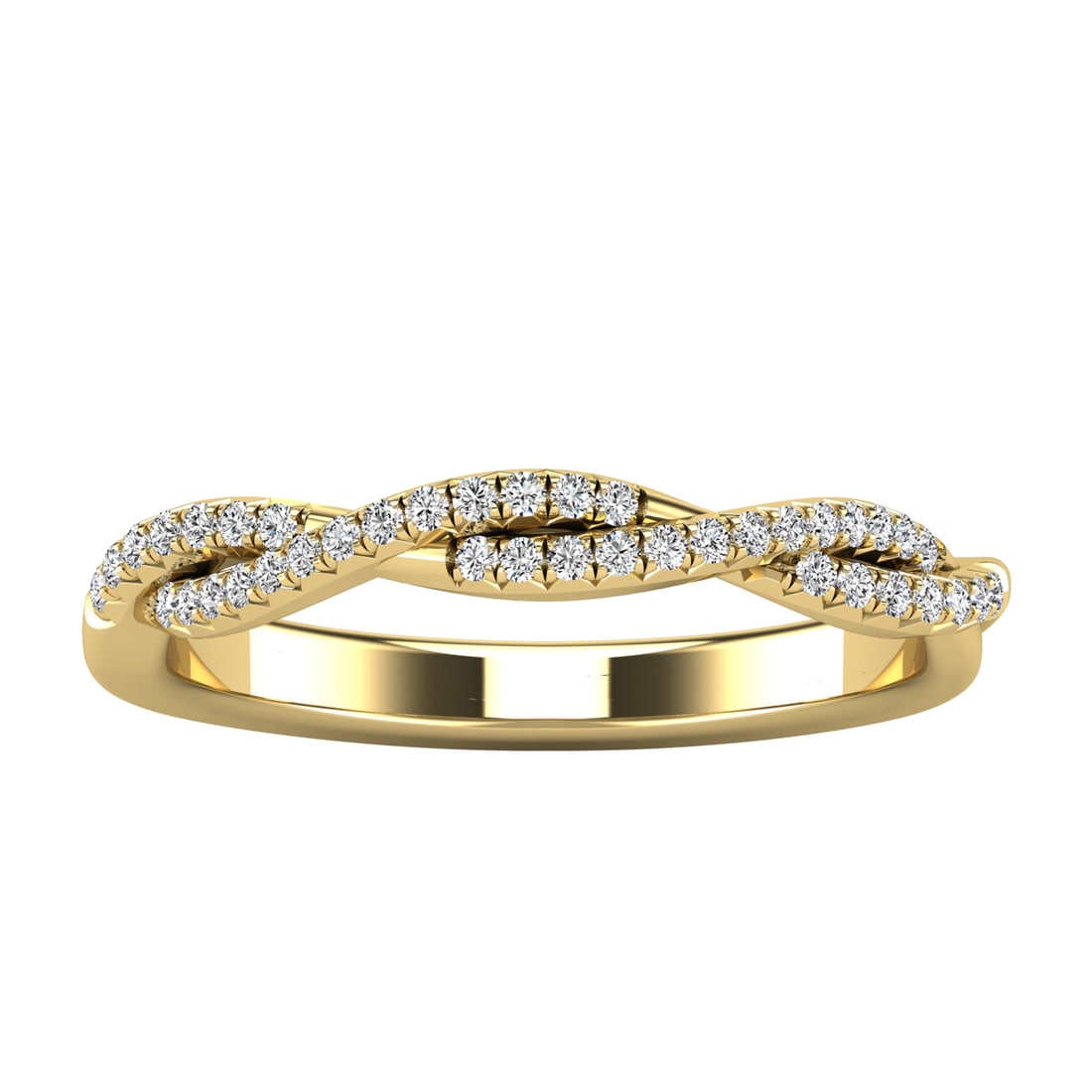 Diamond 1/5 Ct.Tw. Crossover Fashion Ring in 10K Yellow Gold (1 of 3)
