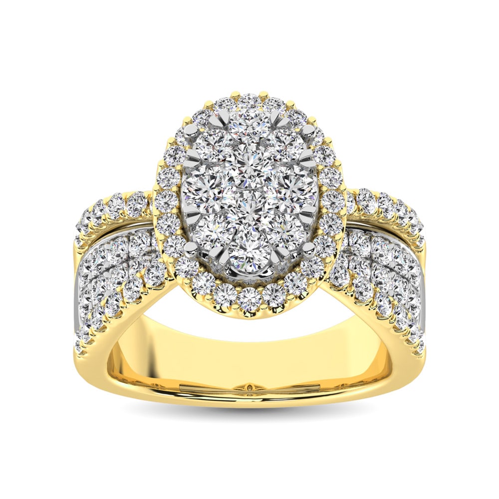 Diamond 1 Ct.Tw. Engagement Ring in 14K Two Tone Gold: Diamond 1 Ct.Tw. Engagement Ring in 14K Two Tone Gold 14k Two Tone Stone Color: G-h Stone Clarity: I1 Each ring is presented in standard size 6.5. Complimentary resizing is available between sizes 510