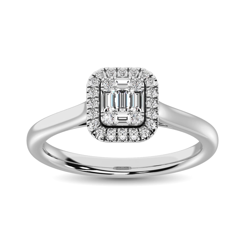 Diamond 1/3 Ct.Tw. Engagement Ring in 14K White Gold: Diamond 1/3 Ct.Tw. Engagement Ring in 14K White Gold 14k White Gold Stone Color: G-h Stone Clarity: I1 Each ring is presented in standard size 6.5. Complimentary resizing is available between sizes 51
