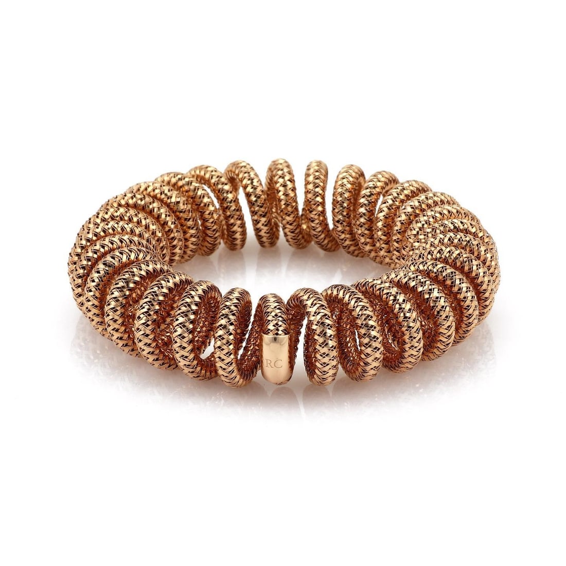 Roberto Coin 18k Rose Gold Basket Weave Coiled Bracelet (1 of 4)