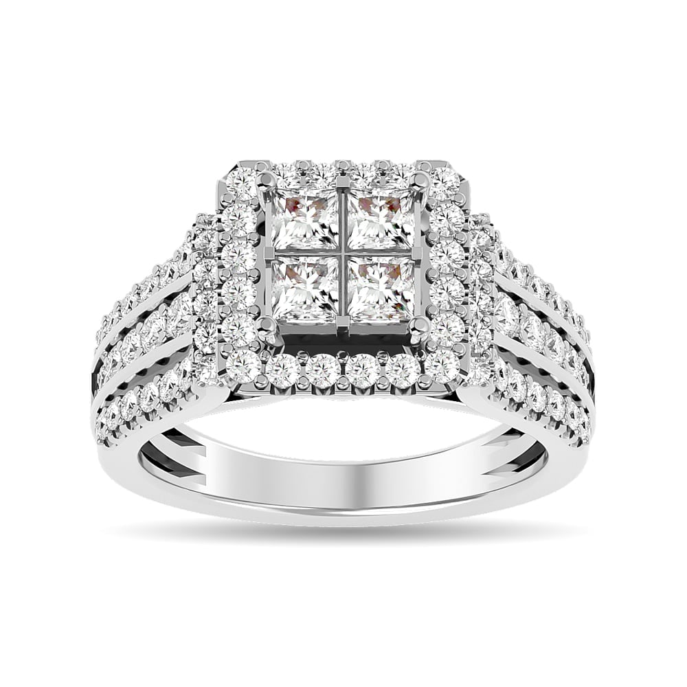 Diamond 1 1/2 Ct.tw Round Cut Engagement Ring in 14K White Gold (1 of 4)
