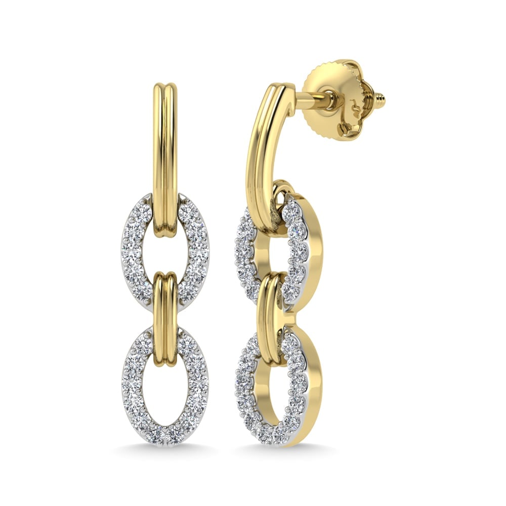 10K Two Tone Diamond 1/5 Ct.Tw. Fashion Earrings (1 of 2)