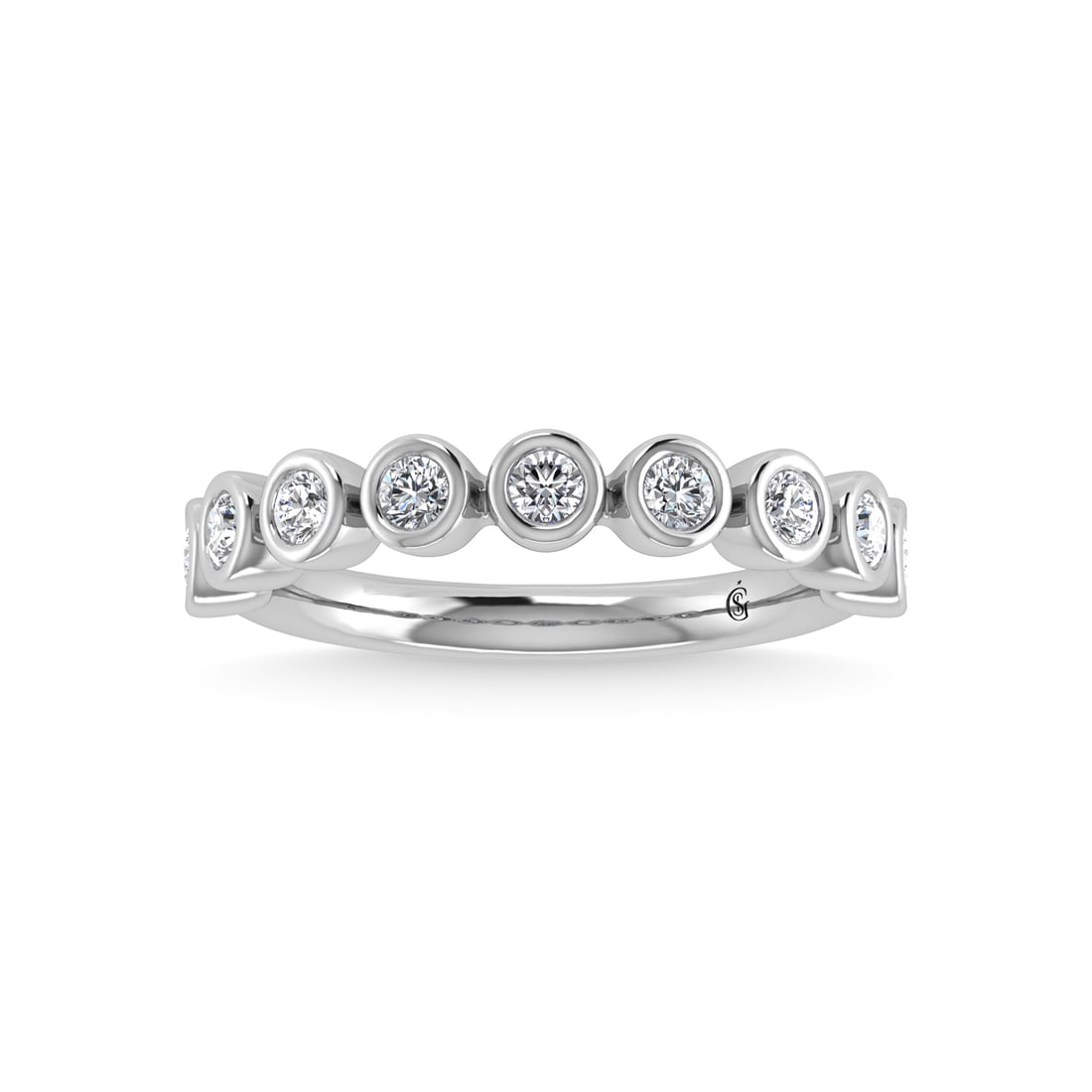14K White Gold Diamond 1/2 Ct.Tw. Stackable Band: 14K White Gold Diamond 1/2 Ct.Tw. Stackable Band 14k White Gold Stone Color: G-h Stone Clarity: I1-i2 Each ring is presented in standard size 6.5. Complimentary resizing is available between sizes 510