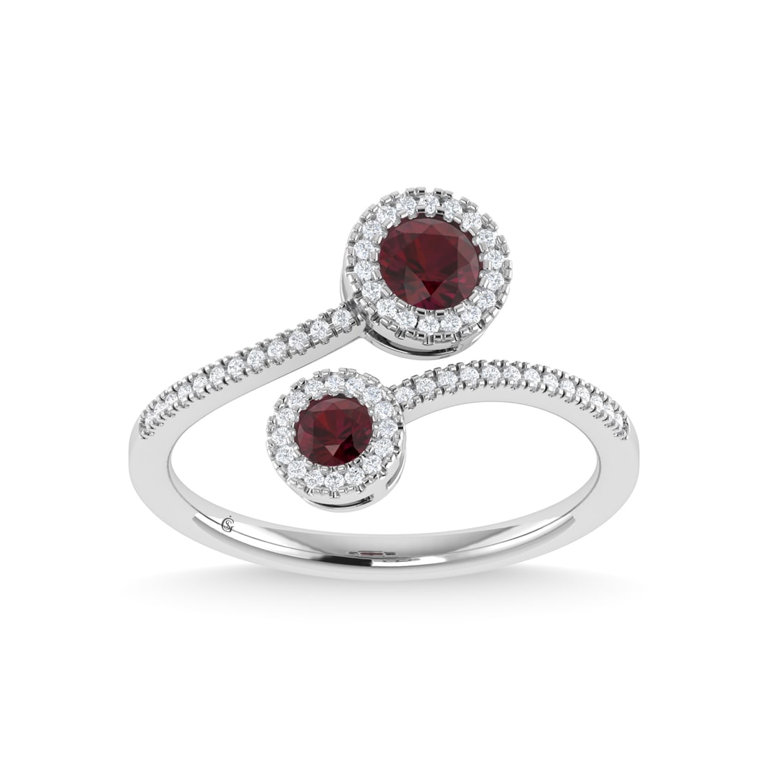 14K White Gold Ruby and Diamond 5/8 Ct.Tw. Fashion Ring: 14K White Gold Ruby and Diamond 5/8 Ct.Tw. Fashion Ring Stone Color: G-h Stone Clarity: I1 Each ring is presented in standard size 6.5. Complimentary resizing is available between sizes 510 (in 1/4 in