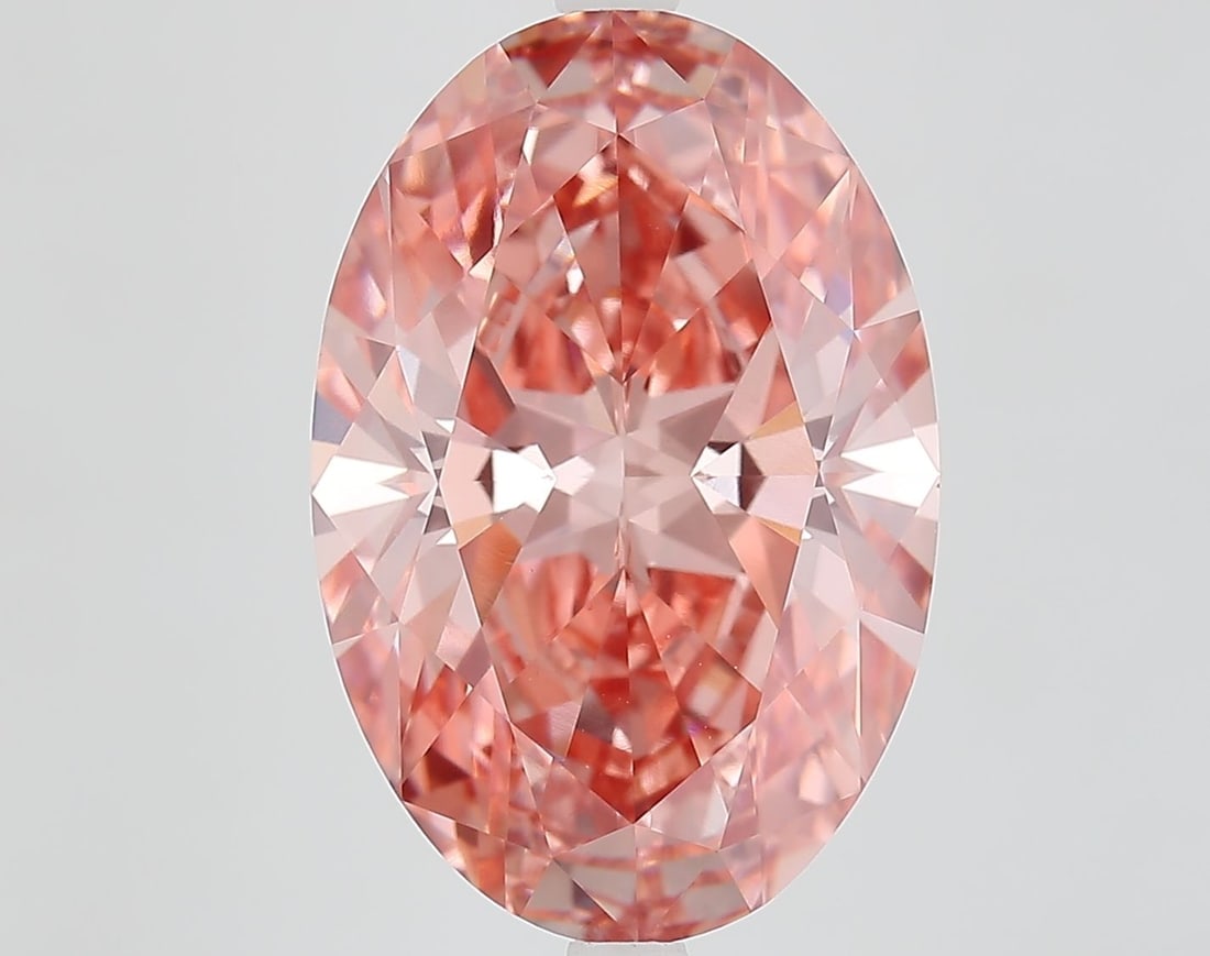 Loose Diamond - OVAL 7.72ct Fancy Vivid Pink VVS2: Loose Diamond - OVAL 7.72ct Fancy Vivid Pink VVS2 Source: This is a real non-mined Diamond that has been grown in a lab Shape: OVAL Carats: 7.72 Color: Fancy Vivid Pink Certification: IGI Video: